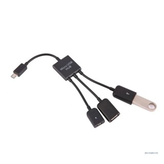 Lucky อะแดปเตอร์แปลงสายเคเบิล Micro USB เป็น 2 OTG 3 พอร์ต Type-C 3 In 1