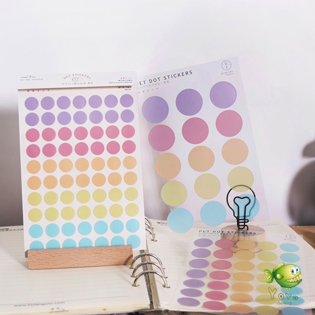 YOYO สติกเกอร์ ทรงกลม หลากสีสัน 1 แพ็ค 3 ชิ้น สติกเกอร์ Circular stickers