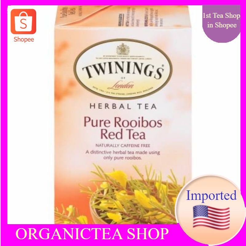 พร้อมส่ง Twinings Red Tea Bags Pure Rooibos​ 20 Tea Bags ชา