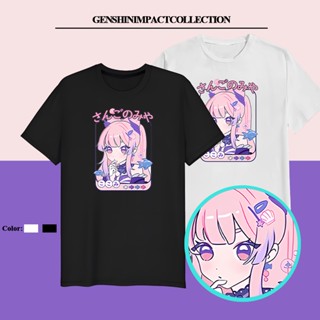 GENSHIN IMPACT - Kokomi Shirt in Black/White Unisex Loose Fitting Top Tee Anime T shirt Oversized_03