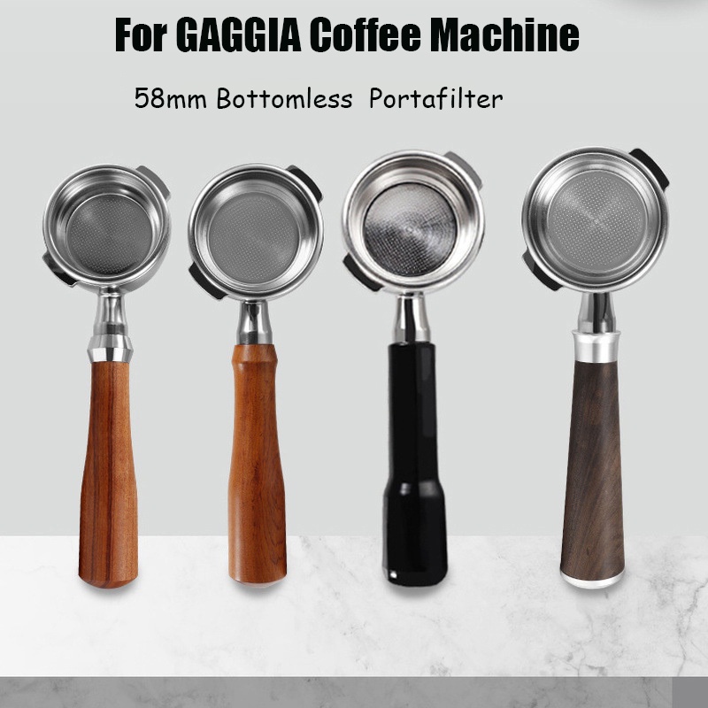 Gaggia Coffee Machine Bottomless Handle Portafilter Espresso Solid Wood Handle Universal 58mm