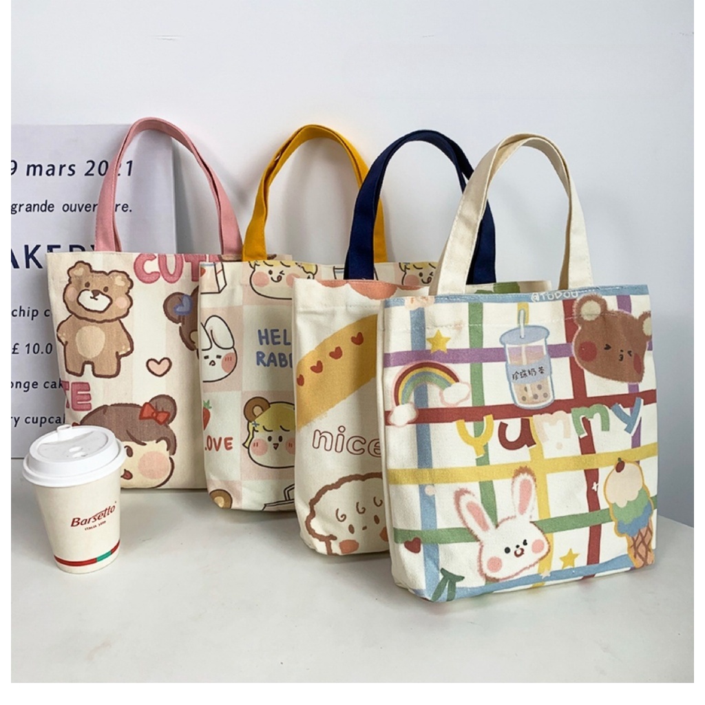 💞กระเป๋าสำหรับผู้หญิง ผ้าแคนวาส สะพายข้าง สไตล์เกาหลี มี 5สี 5ลาย #BAG02