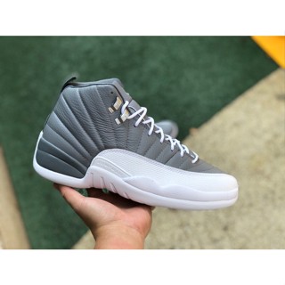 Fcrs 2022 New Air Jordan 12 Retro High Stealth Gray white AJ12 รองเท้าบาสเก็ตบอล CT8013-015