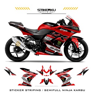 สติกเกอร์คาร์บูเรเตอร์ NINJA 250R MOTIF 2 ZX SEMIFULL STICKER NINJA NINJA CARBU NINJA250R STICKER STOCK DECAL Stickers STIPING 250R