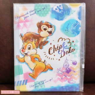 แฟ้ม A4 ลาย Chip &amp; Dale (Pastel) แยกใส่เอกสารได้ 6 ช่อง + 1 ช่องซิปด้านหลัง