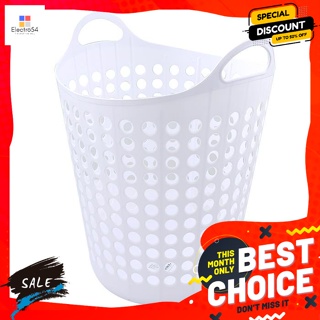 ตะกร้า ทรงมน พร้อมหู รุ่น PN862 สีขาว Rounded basket with handles, model PN862, whiteBaskets &amp; Cont