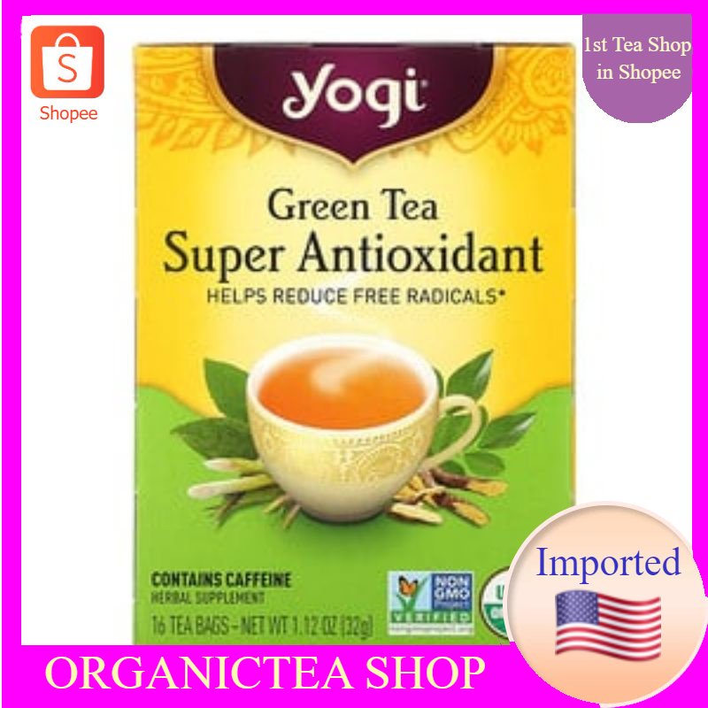 ชา โยคี Yogi Tea , Green Tea Super Antioxidant, 16 Tea Bags
