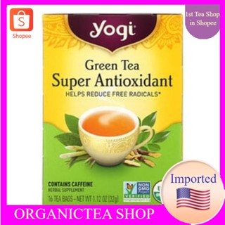 ชา โยคี Yogi Tea , Green Tea Super Antioxidant, 16 Tea Bags,ชาสมุนไพรออแกนิค ชาเพื่อสุขภาพ💚พร้อมส่ง💜