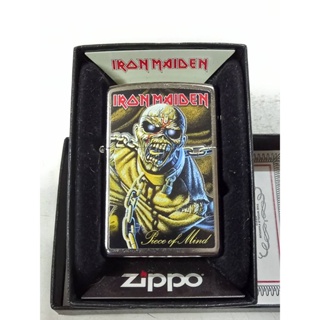 ZIPPO 29876  IRON MAIDEN  STREET CHROME COLOR IMAGE   สีเงินผิวโครเมี่ยมลายแบบสกรีน  ของใหม่ไม่ผ่านการใช้งาน  ของแท้