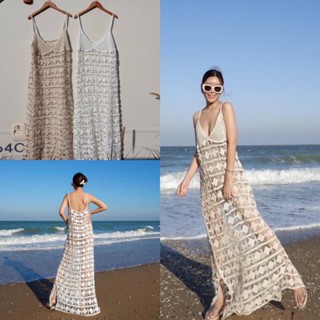 🌊MAXI LACE DRESS🌊แม็กซี่เดรส เดรสไปทะเล เดรสยาวซีทรู เดรสทอลูกไม้โปร่งทั้งตัว งานสวยเก๋ค่ะ