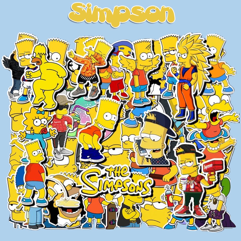 Simpson Cute Icon สติ๊กเกอร์อนิเมะสําหรับแล็ปท็อป โทรศัพท์ กีตาร์ หมวกกันน็อค กระเป๋าเดินทาง