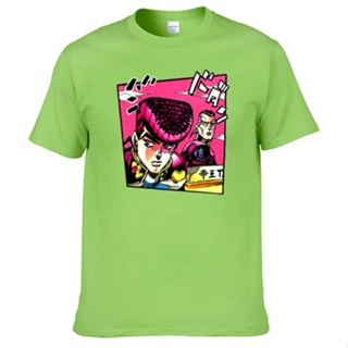 T-Shirtเสื้อยืดแขนสั้น ผ้าฝ้ายแท้ ทรงหลวม ขนาดใหญ่ พิมพ์ลาย Jojos Bizarre Adventure Brave Fighter Jojos Bizarre Advent