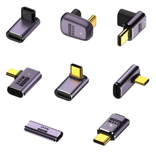 R* อะแดปเตอร์ USB C รูปตัว U มุมตรง Type-C ตัวเมีย เป็น Type-C แบบพกพา