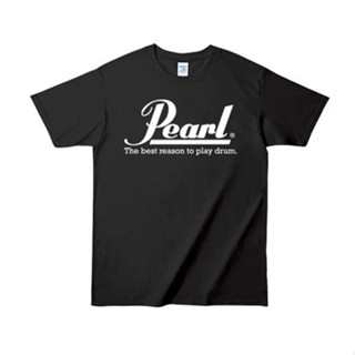 เสื้อยืดเทรนด์เสื้อยืด PEARL DRUM  T SHIRT COTTON 100% กลอง วงดนตรีs-5xl