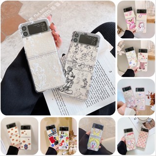 เคสโทรศัพท์มือถือแบบใส กันกระแทก ลายการ์ตูนมิกกี้ มินนี่ แมวน่ารัก สําหรับ Samsung Galaxy Z Flip 4 Z Flip 3 Z Flip 4 Zlip 3 Flip 4 Z Flip 3