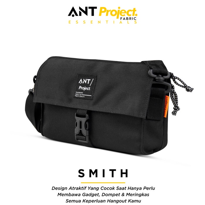 ANT PROJECT - New Tas Sling Bag Wallet Black SMITH - Black N1E9