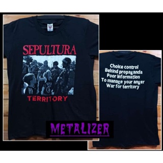 เสื้อยืด แขนสั้น พิมพ์ลาย METAL PUNK ROCK Music ALTERNATIVE SEPULTURA TERRITORY PRAPATAN REBEL