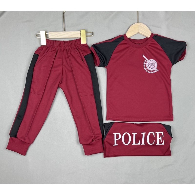 ชุดตำรวจเด็ก​ ชุดวอร์ม​ตำรวจเด็ก แบบคอกลมขายาว - รูปที่ 2
