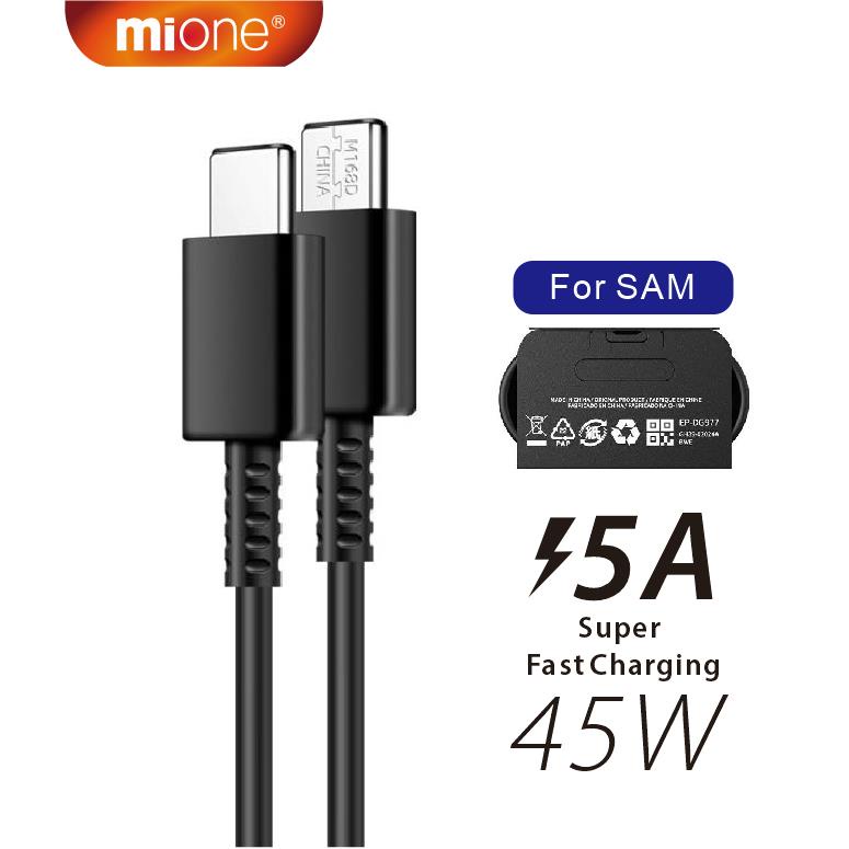 Mione สายชาร์จ 45W Type C เป็น Type C 5A USB Type C ชาร์จเร็ว สําหรับ Samsung S22 S21 5G Galaxy Note 20 Ultra Note 10