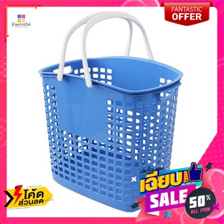 ตะกร้าพลาสติก ทรงสี่เหลี่ยม มีหูหิ้ว รุ่น OH-12 สีฟ้า plastic basket Square shape with handle, mode