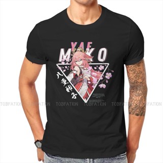 Cartoon Cotton Holiday Gift T shirt Genshin Impact Yae Miko Vintage T Shirt_05