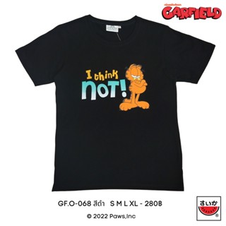 🔥 แตงโม (SUIKA) - เสื้อยืดคอกลม การ์ฟิล์ด ลายGARFIELD I THINK NOT GF.O-068 🔥เสื้อยืด