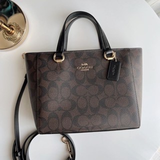 กระเป๋าCOACH CA613 Alice Satchel In Signature CanvasColor: BROWN BLACK