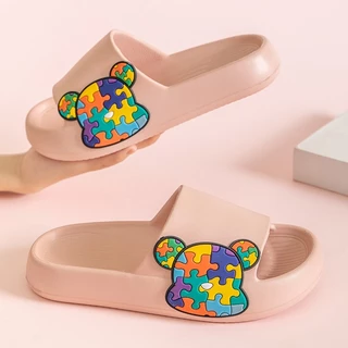 LGShoes รองเท้าแตะแบบสวมสีพื้นพาสเทล ลายน้องการ์ตูนรูปหมีน้อย น่ารักสุดจุย🐻มี 5 สี รีบมาจับมาจองสีที่ใช่กันได้เลย