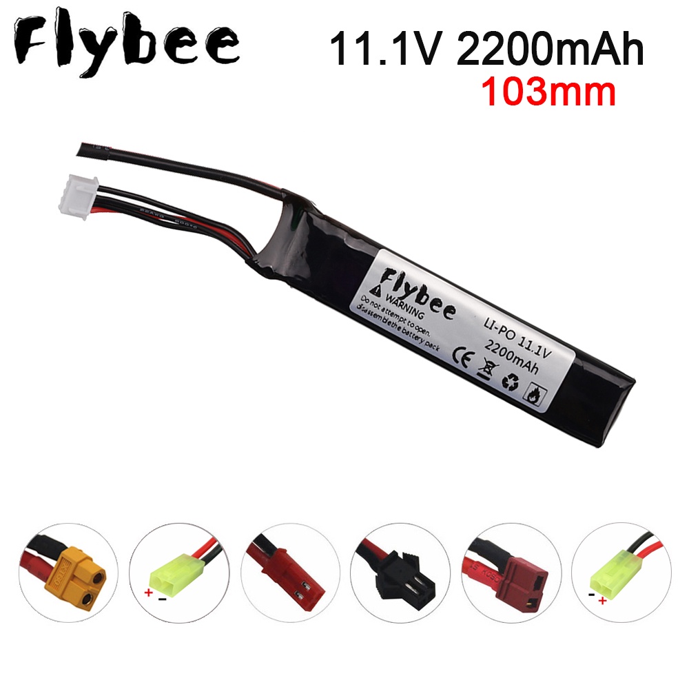 Water Gun Lipo Battery 3s 11.1v 2200mah 40c Tamiya Connector Akku Mini