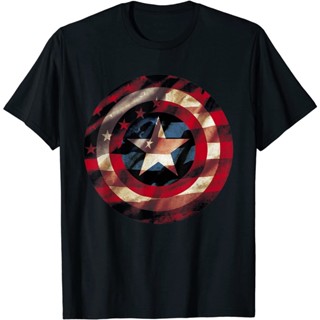 เสื้อยืดแขนสั้น เสื้อยืด พิมพ์ลายธง Marvel Captain America Avengers สําหรับผู้ใหญ่ ลายการ์ตูน อนิเมะ_07