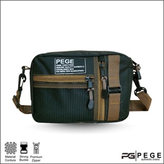 Pege Dosei Slingbag กระเป๋าสะพายข้างผู้ชาย สีน้ําตาล รุ่นลําลอง - PG 8955