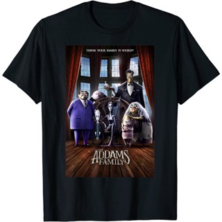 Animation Adams Family The Addams Short-Sleeved Top Men 100% Cotton Round Neck T- เสื้อ