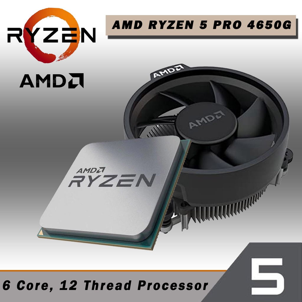 CPU (ซีพียู) AMD RYZEN 5 PRO 4650G (แบบไม่มีกล่อง มีพัดลม Original ให้) AM4 มีกล่อง ของแท้ -รับประกั