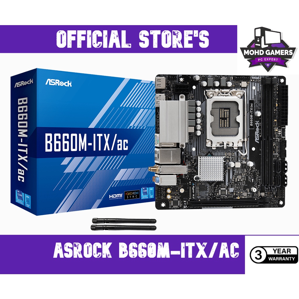 Asrock B660M-ITX/ac Mini ITX LGA1700 เมนบอร์ด