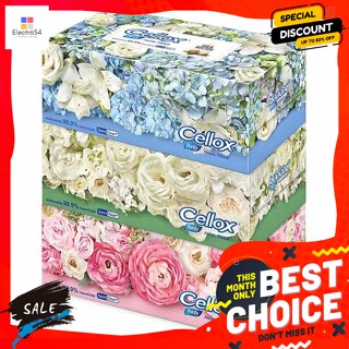 Cellox(เซลล็อกซ์) เซลล็อกซ์ พิวริฟาย ฟลาวเวอร์ กระดาษเช็ดหน้า 135 แผ่น แพ็ค 3 Cellox Purify Flower Facial Tissue 135 She