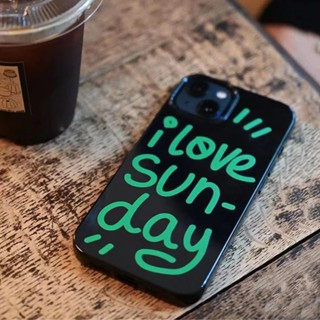 เคสโทรศัพท์มือถือ ลาย Love Sun Day สีดํา สําหรับ iPhone 7 8plus x xr xsmax 11 pro max 12 12promax 13 13promax 14 14plus 14promax