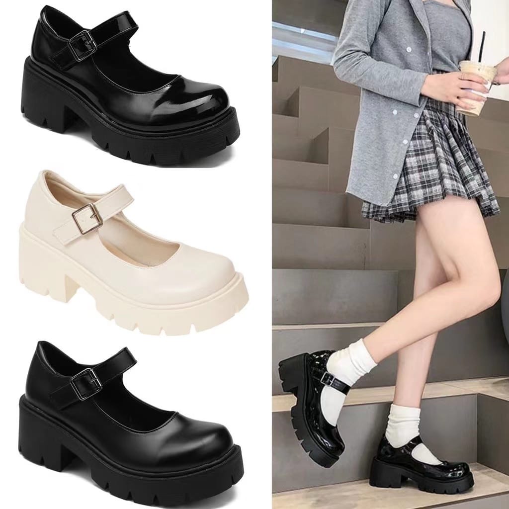 Biang93 Marry Jane Platform Shoes ส้นโลลิต้าสไตล์ญี่ปุ่นเกาหลีสําหรับผู้หญิง
