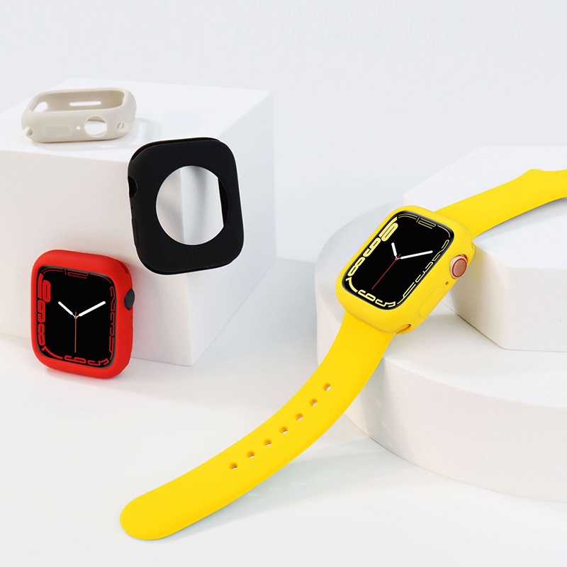 iwatch เคสซิลิโคนสำหรับนาฬิกา11 10 9  8 7 6 5 4 3 2 1 เคสซิลิโคน apple 38/40/41/44/45/42/46/49mm