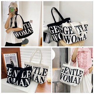 กระเป๋าผ้ามินิมอล CENTLE ใบใหญ่ เนื้อผ้าหนา ขนาด ยาว45*28CM TOTE BAG