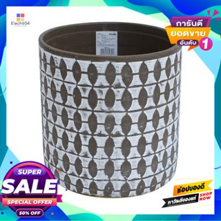 Plant กระถางต้นไม้ รุ่น 90096-3030S1-342-L ขนาด 11.5 นิ้ว สีขาว - เทา Plant Pot FONTE No. 90096-3030S1-342-L Size 11.5 I