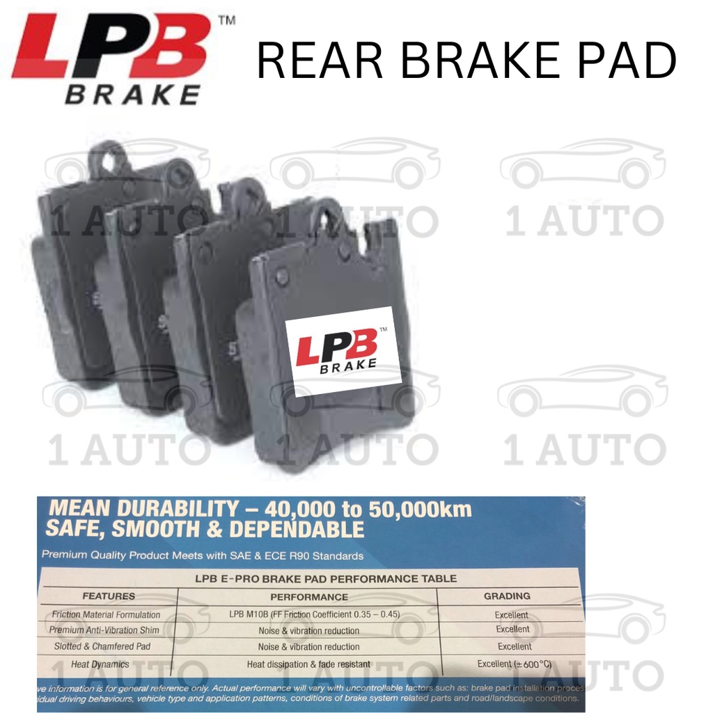 LPB E-PRO SEMI METALLIC ด้านหลัง BELAKANG BRAKE PAD MERCEDES BENZ W203 C180K C200K C240 W210 C209 R1
