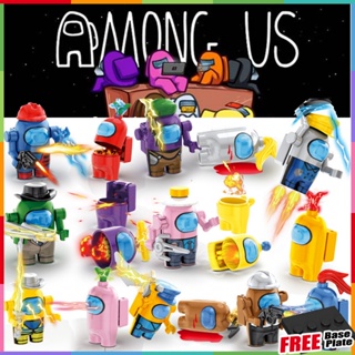 ในหมู่พวกเรา New Skin Minifigures Creative Undercover Game DIY Boys Girls Toys ของขวัญ Mini Figures Building Blocks 16 ประเภท