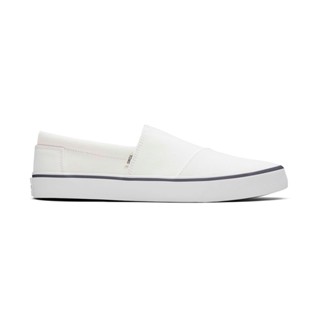 TOMS รองเท้าลำลองผู้ชาย สลิปออน รุ่น Alpargata Fenix Slip-On White Washed Canvas (C) รองเท้าลิขสิทธิ์แท้