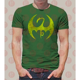 Marvel Avengers Superhero Iron Fist Dragon Logo Distressed Unisex Gildan Premium S to 5XL T-Shirt_04