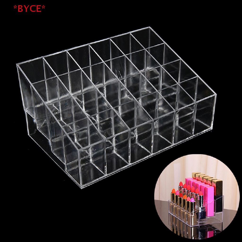 Byce> กล่องอะคริลิคใส 24 ช่อง สําหรับใส่เครื่องสําอาง ลิปสติก