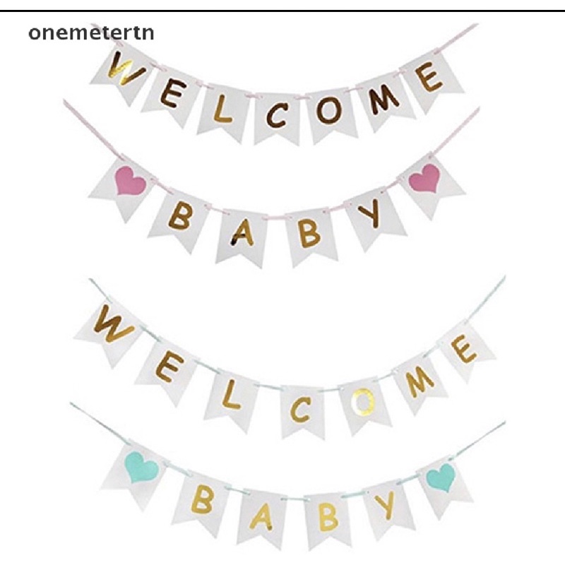 ป้ายธงแบนเนอร์ Welcome Baby Banners สําหรับตกแต่งวันเกิดเด็ก