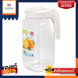 เหยือกน้ำทรงเหลี่ยม JCJ รุ่น PET-8120 ความจุ 1,800 มล. สีขาวJCJ Square Water Pitcher PET-8120 Size 1,800 ml. White