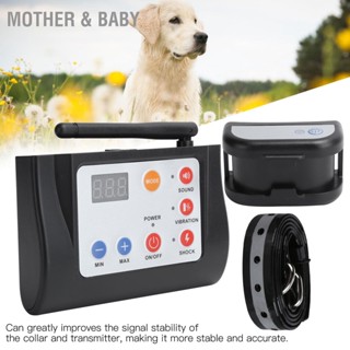 Mother &amp; Baby 110‑240V EU Plug รั้วสุนัขไร้สาย ปลอกคอฝึกกันน้ำไฟฟ้าพร้อมแถบสะท้อนแสง