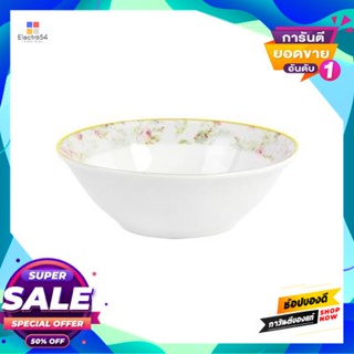 Round ชามแกงพอร์ซเลนทรงกลม Floral Garden Kassa Home รุ่น Hjcwp-2133-B3 ขนาด 5.5 นิ้ว สีเทา - ขาวporcelain Round Bowl Flo