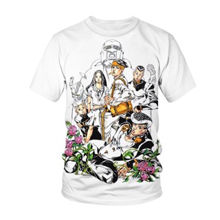 T-Shirtเสื้อยืด คอกลม พิมพ์ลายอนิเมะ JOJOs Bizarre Adventure 3 มิติ สไตล์ญี่ปุ่น สตรีท แฟชั่นฤดูร้อน สําหรับผู้ชาย และผ